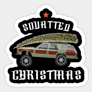 SQUATTED TRUCK CHRISTMAS T-SHIRT Sticker